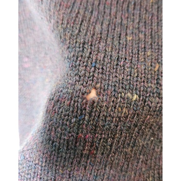 Vtg 80s BANANA REPUBLIC Confetti Wool Sweater XL Purple Banana Label Classic - Picture 5 of 7